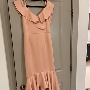 VENUS Blush High Low Ruffle Dress